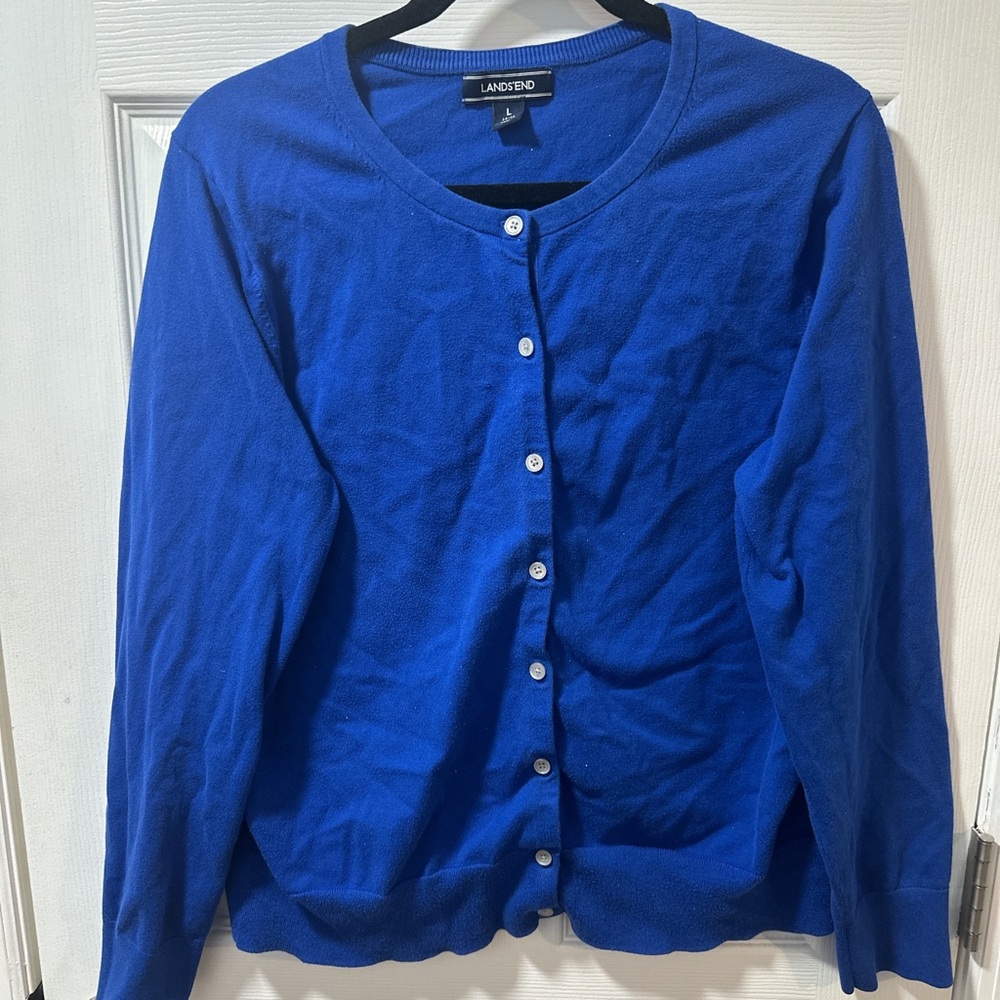 Lands' End Blue Cardigan